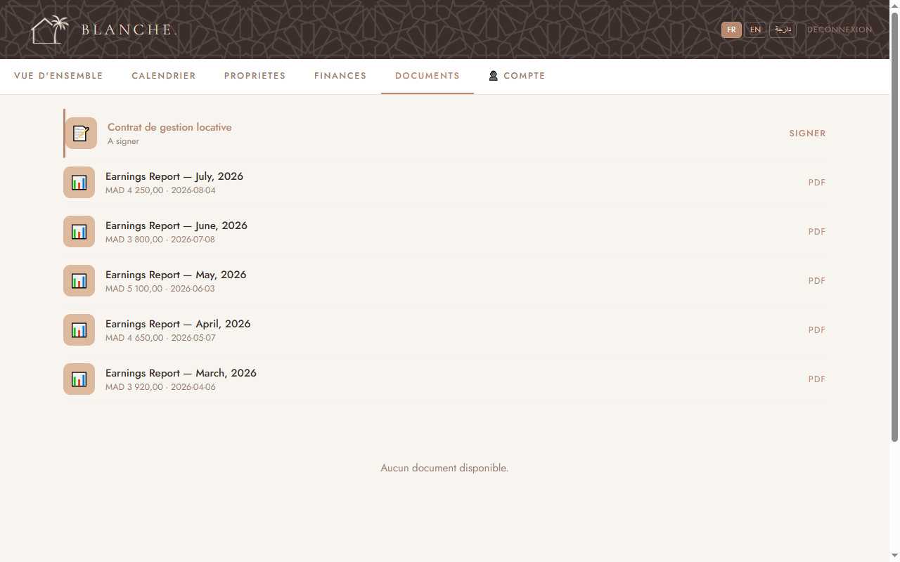 Documents — rapports & contrat
