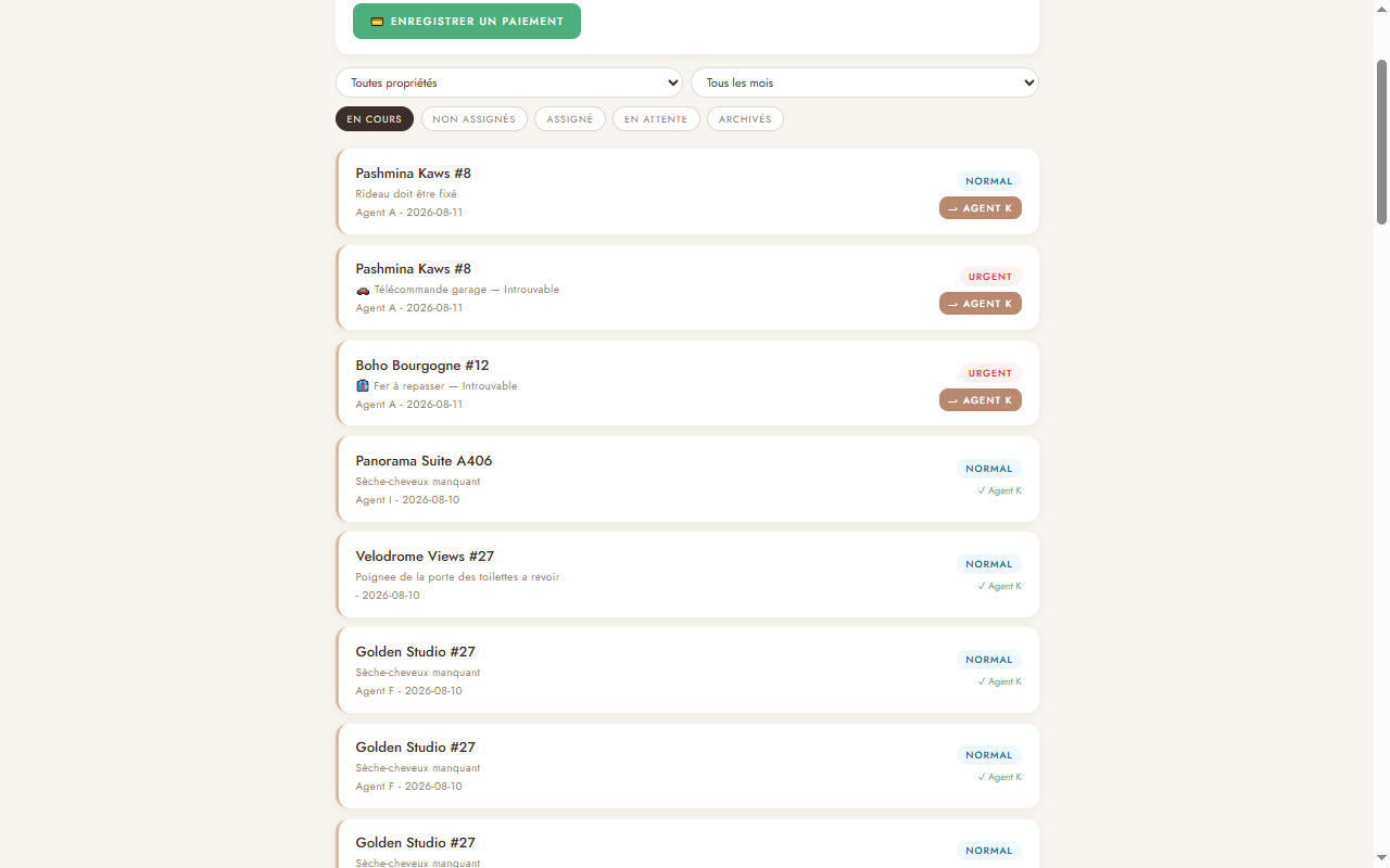 Maintenance — suivi des interventions